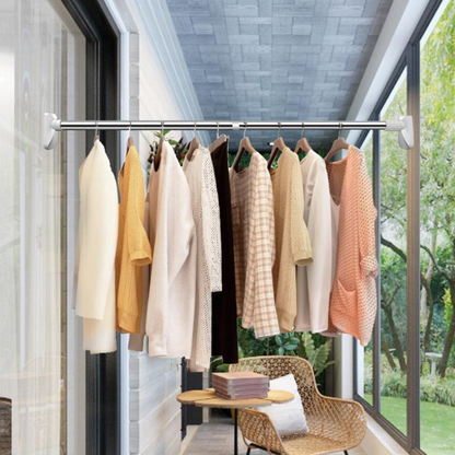 🏠🔩 Barre télescopique extensible – Polyvalente, sans perçage et antidérapante