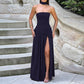 Women's Sexy Strapless Backless High Split Maxi Dresses