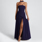 Women's Sexy Strapless Backless High Split Maxi Dresses