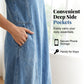 👗🔥 -50% ! Robe Maxi Jean Sans Manches Femme Poches – Denim Souple Respirant Aérien, Coupe Oversize Fluide Flatteuse Toutes Morphologies, Polyvalente Brunch Plage Bureau · Bleu · S à 3XL ✨