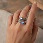 💍🔥 -50% ! Bague Vintage Ajustable Ouverte Zircon Goutte – Filigrane Floral Antique Élégance Rétro Quotidien Événements, Double Zircon Éclat Irisé Mystique Captivant, Cuivre Léger Sans Irritation · 5 Motifs ✨
