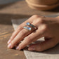 💍🔥 -50% ! Bague Vintage Ajustable Ouverte Zircon Goutte – Filigrane Floral Antique Élégance Rétro Quotidien Événements, Double Zircon Éclat Irisé Mystique Captivant, Cuivre Léger Sans Irritation · 5 Motifs ✨