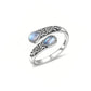 💍🔥 -50% ! Bague Vintage Ajustable Ouverte Zircon Goutte – Filigrane Floral Antique Élégance Rétro Quotidien Événements, Double Zircon Éclat Irisé Mystique Captivant, Cuivre Léger Sans Irritation · 5 Motifs ✨