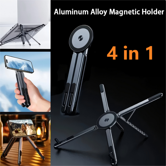 🧲📱 -60% ! 💻Support Magnétique Multifonction 4-en-1 – Fixation Solide, Hauteur Réglable & Design Pliable.