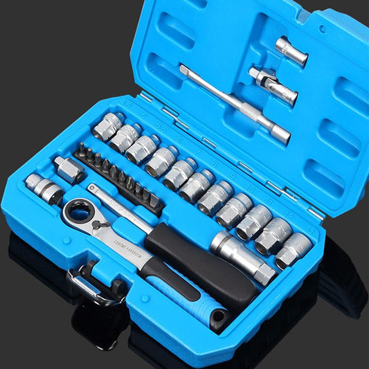 🔩⚙️ -60% ! 🧰 Kit Clé à Cliquet 29 Pièces – Acier Chrome-Vanadium, Douilles & Embouts.