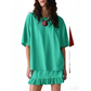 👗🎀✨ OFFRE LIMITÉE 50% DE RÉDUCTION! Ensemble 2 Pièces Tendance – T-Shirt Oversized + Jupe Mini Volantée, Tissu Doux, Facile à Mixer & Associer – Rehaussez Votre Style Urbain ou de Plage Sans Effort 🌊🕶️