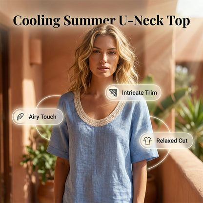 🌸👚 PROMO FLASH 50% ! Blouse d'Été Vintage Dentelle Femme – Col V, Détails Crochet Faits Main, Tissu Coton-Lin Respirant, 5 Coloris, Tailles XS-3XL ✨