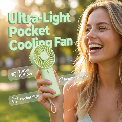 Mini Handheld Pocket Fan Battery Operated Portable Cooling Fan