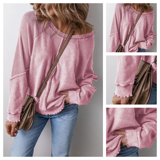 🧥🔄🌈 OFFRE LIMITÉE 50% DE RÉDUCTION! Haut Polyvalent à Col Rond et Manches Longues – Silhouette Classique, Facile à Superposer, Disponible en Plusieurs Couleurs – Un Indispensable de la Garde-Robe pour Toute Saison 🌸🍁