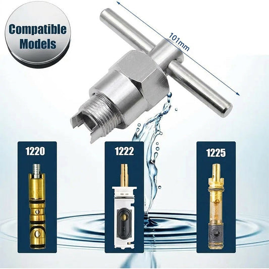 🔧🚿 Extracteur de cartouche de robinet – Poignée en T ergonomique, fente de 14 mm et compatibilité 1220/1222/1225