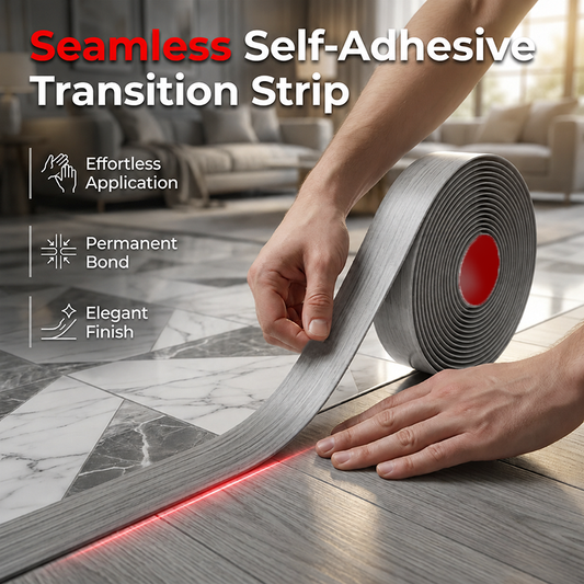 🧹🛠️🏠 OFFRE LIMITÉE 50% DE RÉDUCTION! Bande de Transition de Sol Flexible Auto-Adhésive – Installation Décoller & Coller, Sans Clous ni Colle – Reliez Sans Soudure Différents Revêtements de Sol en Quelques Minutes 🔧✨