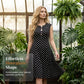 👗 50% DE RÉDUCTION  🌿 Robe Mi-Longue Femme Grande Taille à Pois Sans Manches – Été