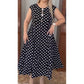 👗 50% DE RÉDUCTION  🌿 Robe Mi-Longue Femme Grande Taille à Pois Sans Manches – Été
