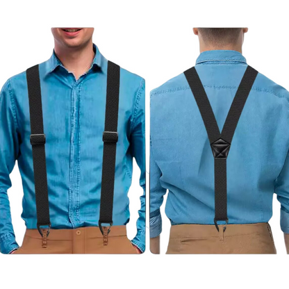 👔🎯 -50% ! 🧷 Bretelles Homme en X avec Crochets – Polyester – Sangles 3,8 cm & Réglables – 6 Coloris pour Travail & Quotidien