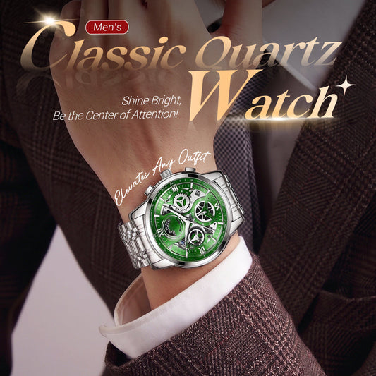 ⌚🏁 -50% ! 🛡️Montre de Sport Multifonction Étanche 3ATM – Acier Inoxydable & Mouvement Quartz – Cadran Squelette & Tachymètre pour Homme