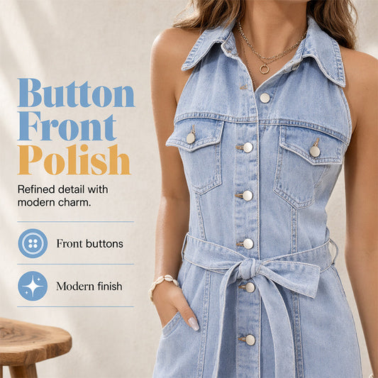 👖🌸🔄 OFFRE LIMITÉE 50% DE RÉDUCTION! Jupe en Jean Taille Haute Classique – Teinte Bleue Polyvalente, Boutonnage Devant, Lavage Moyen – Se Marie Parfaitement avec T-Shirts, Chemisiers ou Pulls – Un Indispensable de la Garde-Robe pour Toutes les Saisons 🌞🍂