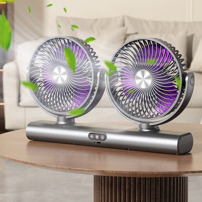 🌀 50% DE RÉDUCTION 🌬️ Ventilateur de plafond oscillant à double tête – 3 vitesses & télécommande – Double flux d’air, idéal pour les grandes pièces – silencieux et moderne 💡✨🏠