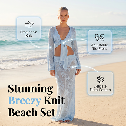 🌊☀️🧶 OFFRE LIMITÉE 50% DE RÉDUCTION! Ensemble de Paréo Tricoté pour Femme – Design Maille Ajourée Aérée, Léger et Fluide – Parfait pour se Prélasser au Bord de la Piscine, les Promenades sur la Plage ou les Escapades Tropicales 🏖️🍹