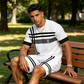 👕 50% DE RÉDUCTION ☀️ Ensemble athlétique 2 pièces – Tissu respirant & taille élastique – Imprimé 3D, parfait pour le gym, la course ou le quotidien 💪✨🩳