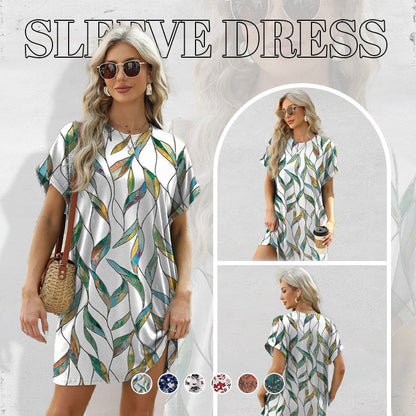 👚🌸✨ OFFRE LIMITÉE 50% DE RÉDUCTION! Robe Décontractée à Manches Courtes avec Imprimés Amusants – Tissu Doux, Coupe Fluide, Poches Disponibles – Votre Indispensable pour les Courses, le Brunch ou la Détente du Week-end 🛍️