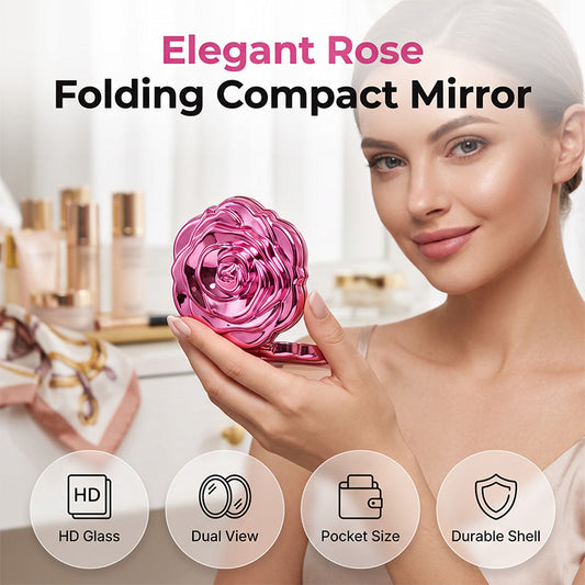 🪞🌹✨ -50% ! Miroir à maquillage pliant élégant – Image nette, compact, idéal voyage.