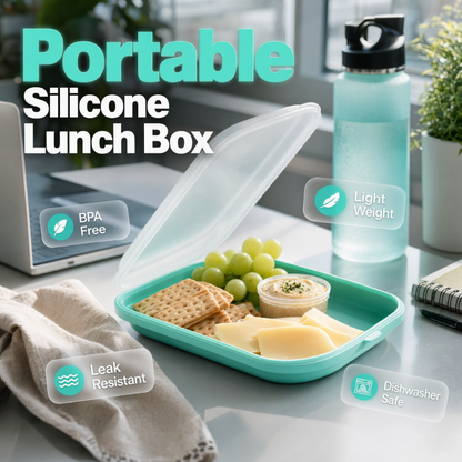 💚♻️ OFFRE LIMITÉE 50% DE RÉDUCTION! 🥗Boîte-repas en silicone alimentaire – Sans BPA & sans odeur – Sécurisée pour les repas quotidiens.