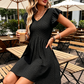 👗💼🌿 OFFRE LIMITÉE 50% DE RÉDUCTION! Robe Élégante à Manches Flutter et Col V – Jersey Doux, Facile à Porter, Se Porte avec Sandales ou Talons – Idéale pour le Bureau, les Courses ou les Sorties du Week-end ☕🛍️
