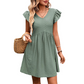 👗💼🌿 OFFRE LIMITÉE 50% DE RÉDUCTION! Robe Élégante à Manches Flutter et Col V – Jersey Doux, Facile à Porter, Se Porte avec Sandales ou Talons – Idéale pour le Bureau, les Courses ou les Sorties du Week-end ☕🛍️