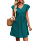 👗💼🌿 OFFRE LIMITÉE 50% DE RÉDUCTION! Robe Élégante à Manches Flutter et Col V – Jersey Doux, Facile à Porter, Se Porte avec Sandales ou Talons – Idéale pour le Bureau, les Courses ou les Sorties du Week-end ☕🛍️