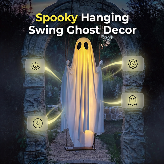 👻🎃🪄 OFFRE LIMITÉE 50% DE RÉDUCTION! Fantôme Suspendu à Balançoire pour Halloween – Design Mignon et Effrayant, Se Balance Doucement dans la Brise – Parfait pour le Porche, l’Arbre ou le Jardin – Ajoute une Frayeur Ludique à Votre Décor 🍂🌙
