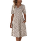 🌸👗🌿 -50% ! Robe décontractée V-neck imprimée – Fluide et respirante, avec poches latérales pratiques.