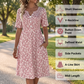 🌸👗🌿 -50% ! Robe décontractée V-neck imprimée – Fluide et respirante, avec poches latérales pratiques.