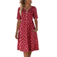 🌸👗🌿 -50% ! Robe décontractée V-neck imprimée – Fluide et respirante, avec poches latérales pratiques.