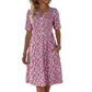 🌸👗🌿 -50% ! Robe décontractée V-neck imprimée – Fluide et respirante, avec poches latérales pratiques.