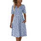 🌸👗🌿 -50% ! Robe décontractée V-neck imprimée – Fluide et respirante, avec poches latérales pratiques.