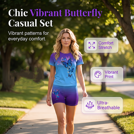 🦋🌸🌿 -50% ! Ensemble imprimé papillon décontracté – Doux, respirant, décontracté.