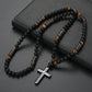 ✝️💪🌟 -50% ! Collier croix perlé pour homme – Symbole de foi, confort quotidien.