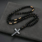 ✝️💪🌟 -50% ! Collier croix perlé pour homme – Symbole de foi, confort quotidien.