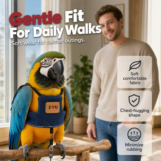 🐦🌿🛡️ -50% ! Harnais respirant pour oiseaux – Aventures extérieures en sécurité, confortable.