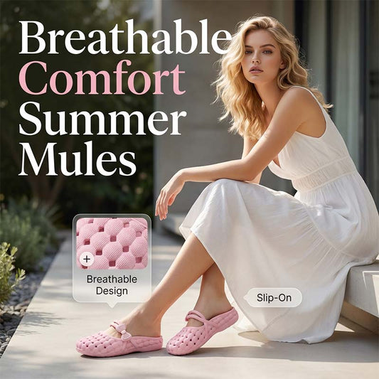 👠🌿 -50% ! 🎀Mules Femme Bout Fermé – PVC, Respirantes & Légères.