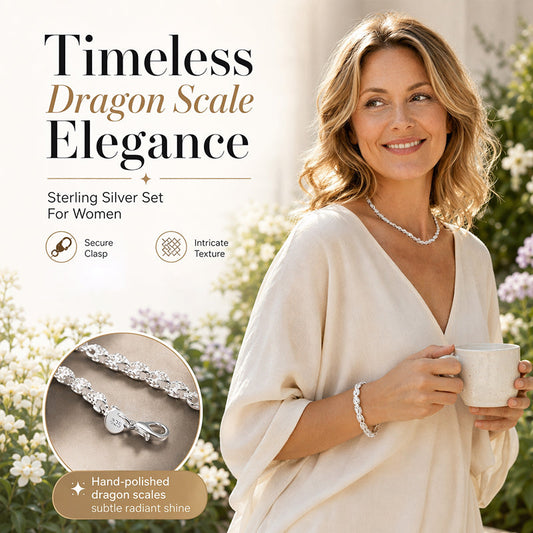 📢 50% DE RÉDUCTION ! 🐉 Bracelet & Collier Tendance – Alliage – Maillons Écailles de Dragon for Homme & Femme