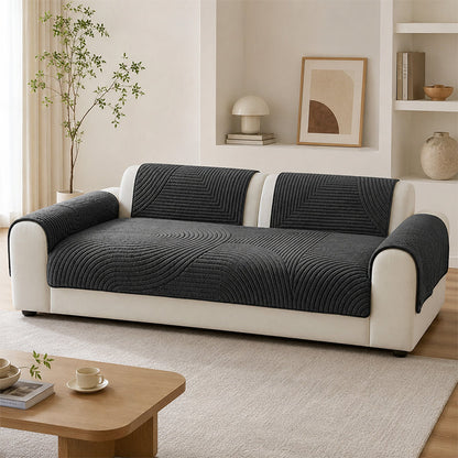 🧶✨ -50% ! 🛋️Housse canapé coton velours – Ultra-douce & confortable.