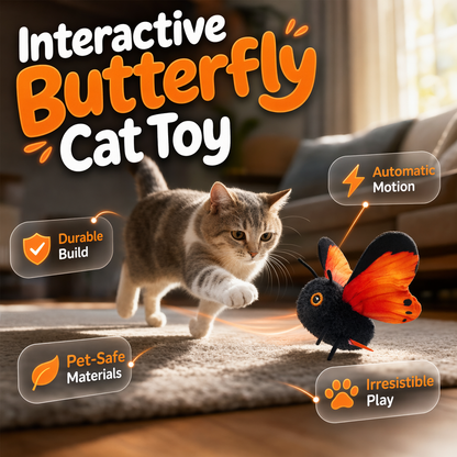 🐱⚡ -50% ! 🦋Jouet papillon intelligent – Activé par mouvement, vol réel.