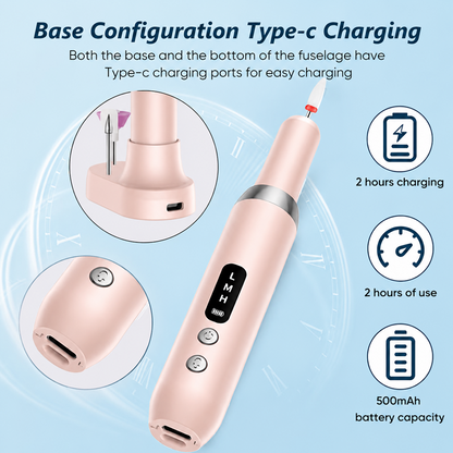 🔋✨ -50% ! 💅Perceuse à Ongles Électrique Sans Fil – Portable, rechargeable & base de chargement.