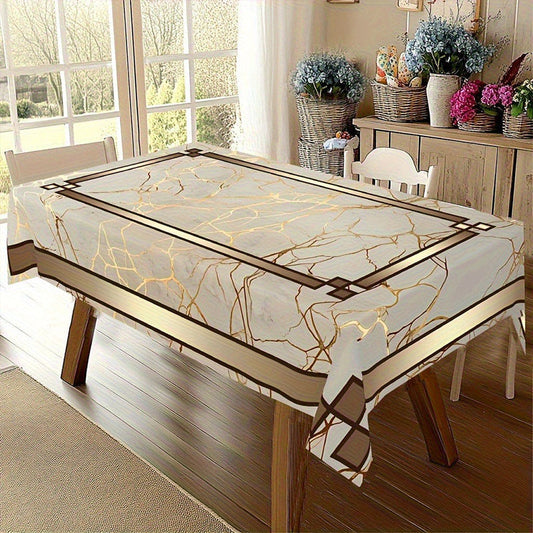 🍽️🛒 -50% ! 🧻 Nappe Imprimée Marbre Imperméable – Polyester, Anti-Taches & Anti-Eau pour Salle à Manger & Terrasse