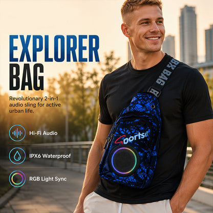 🎵🛍️ -50% ! 🎒 Sac Enceinte Bluetooth Portable avec Lumières LED – Résistant aux Intémpéries, Son Hi-Fi & Spectacle Lumineux