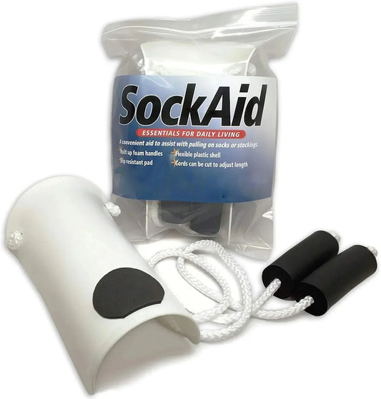 🧦🛒 -50% ! 💜Enfile-Chaussettes pour Personnes Âgées – Tissu Éponge, Poignées Mousse & Facile à Utiliser – Idéal pour les Personnes à Mobilité Réduite.
