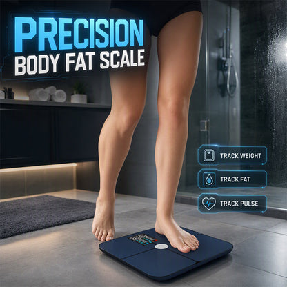 ⚡🛍️ -50% ! ⚖️ Balance Impédancemètre Intelligente – Verre Trempé + ABS – Analyse Graisse Corporelle & Fréquence Cardiaque – Écran Couleur VA pour Suivi Santé Connecté