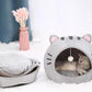 🐱🛏️ -50% ! 🏠Lit-Tente 2-en-1 pour Animal – Tissu Doux, Design Dôme & Balle Interactive.