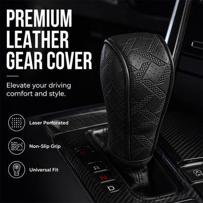 🚘✨ -50% ! 🪡 Cache Pommeau de Levier de Vitesse Respirant Universel – Cuir PU & Éponge, Perforation Laser & Protection Tri-Couche.